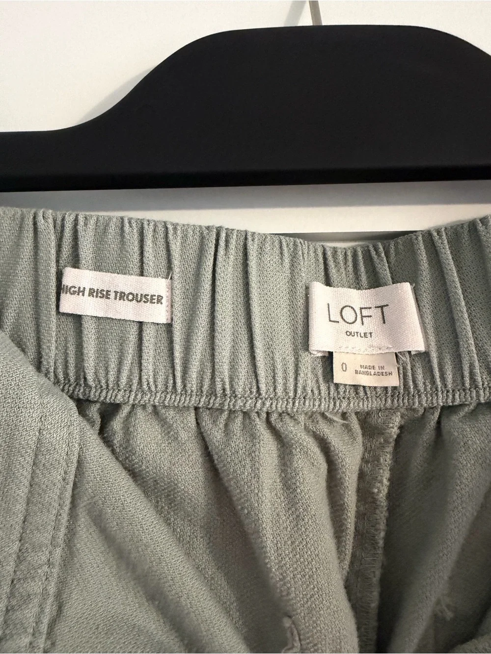 Loft Outlet Wide-Leg High-Rise Sage Green Trouser  Pants